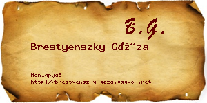 Brestyenszky Géza névjegykártya