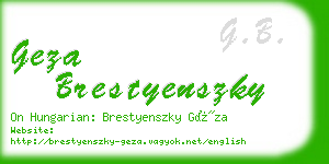 geza brestyenszky business card